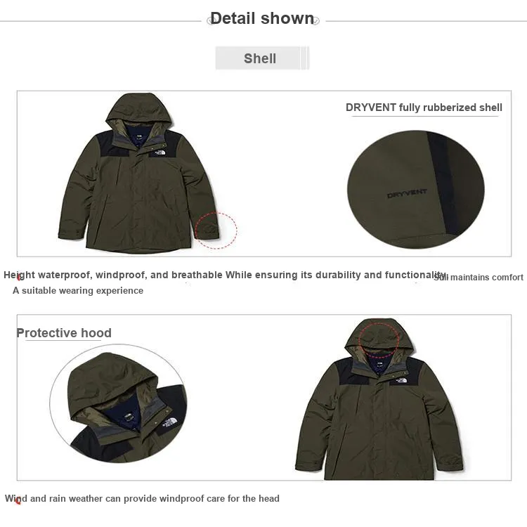 THE NORTH FACE City Outdoor Collection Water Resistant Windproof Breathable Warm Windbreaker Jacket Men's Green-6