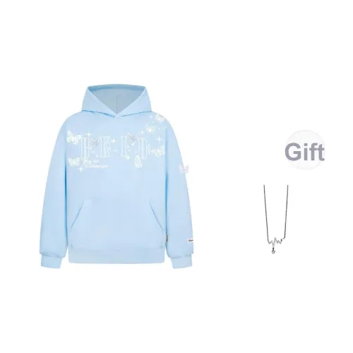 Giyu Светло-синий В комплекте с ожерельем Женские Свитшоты
