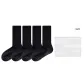[Sole Silicone Anti-Slip Yoga Socks]4 Pack Black