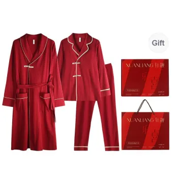 Xuan Liang Pajama Set Men's Gift Box Set Maroon