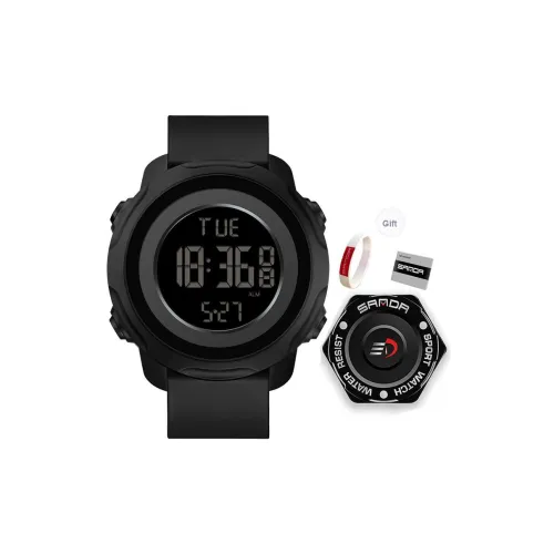 Sanda Electronic Механизм Силиконовый ремешок Часы Мужские Серый циферблат