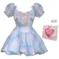 Multicolor Plaid Short-Sleeved Dress+Box