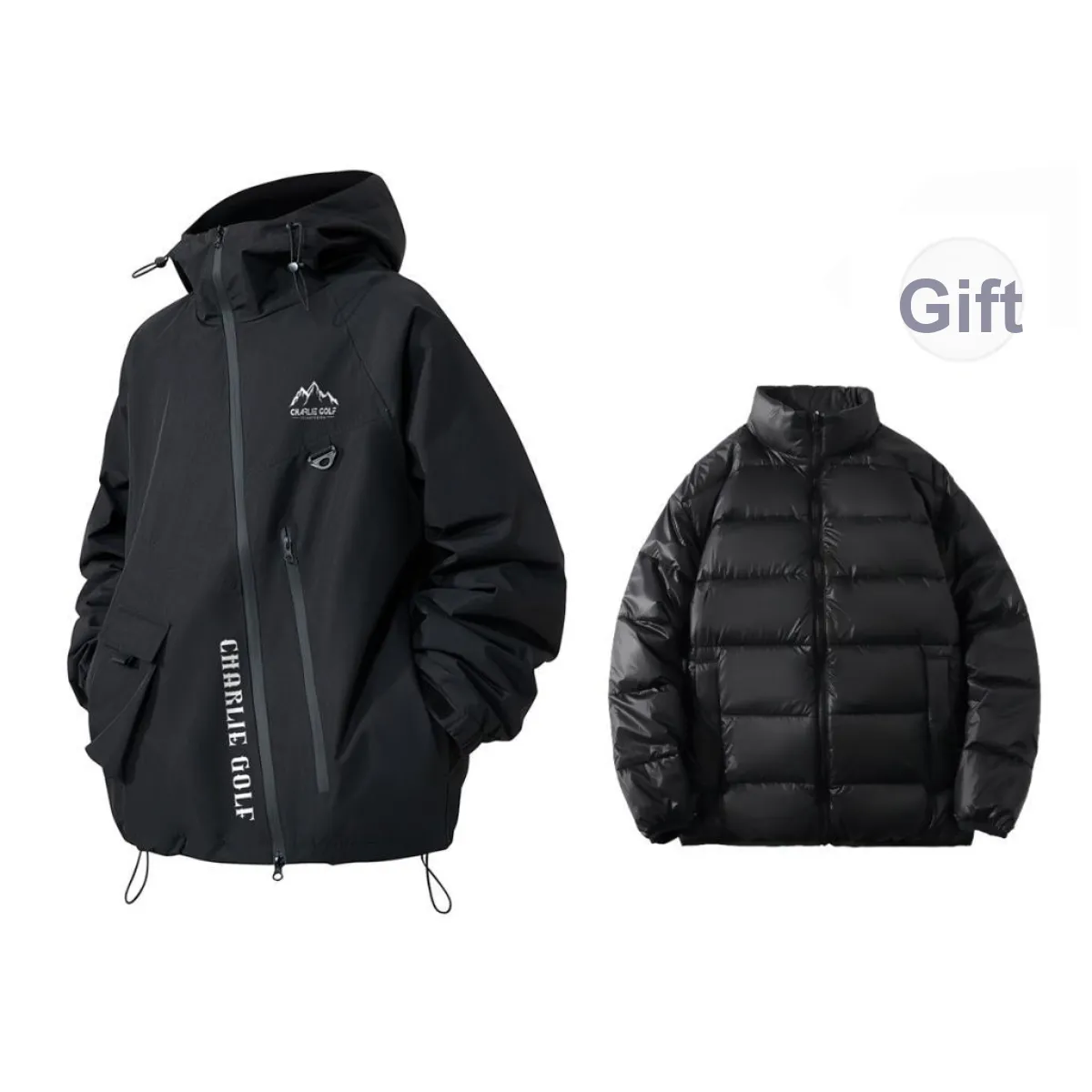 CHARLIE GOLF Water Resistant Windproof Wear Resistant Windbreaker Jacket Unisex