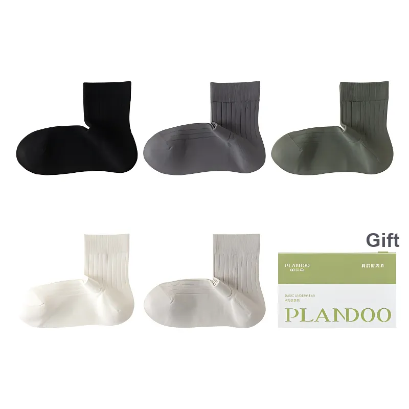 PLANDOO Mid Calf Socks Men's Shopping Bag 5 Pack-0