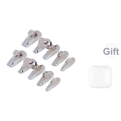 Song Biography Телесный Ледяной Прозрачный Сверкающий Страз Премиум Мода Световая Терапия Ногти 25 мм Средний ЛАДДЕР