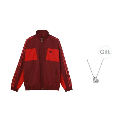 Adidas Jackets Unisex Red With Free Necklace