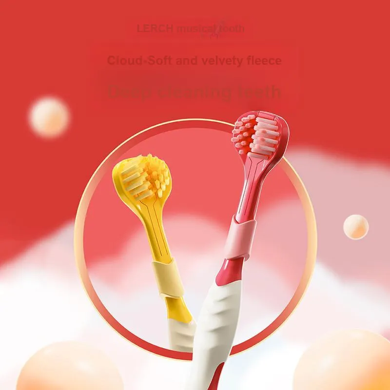 LERC Three Sided Toothbrushes Wrapped Cleaning Soft Bristle Wide Tip 4 Pcs Pack/6 Pcs Pack-2
