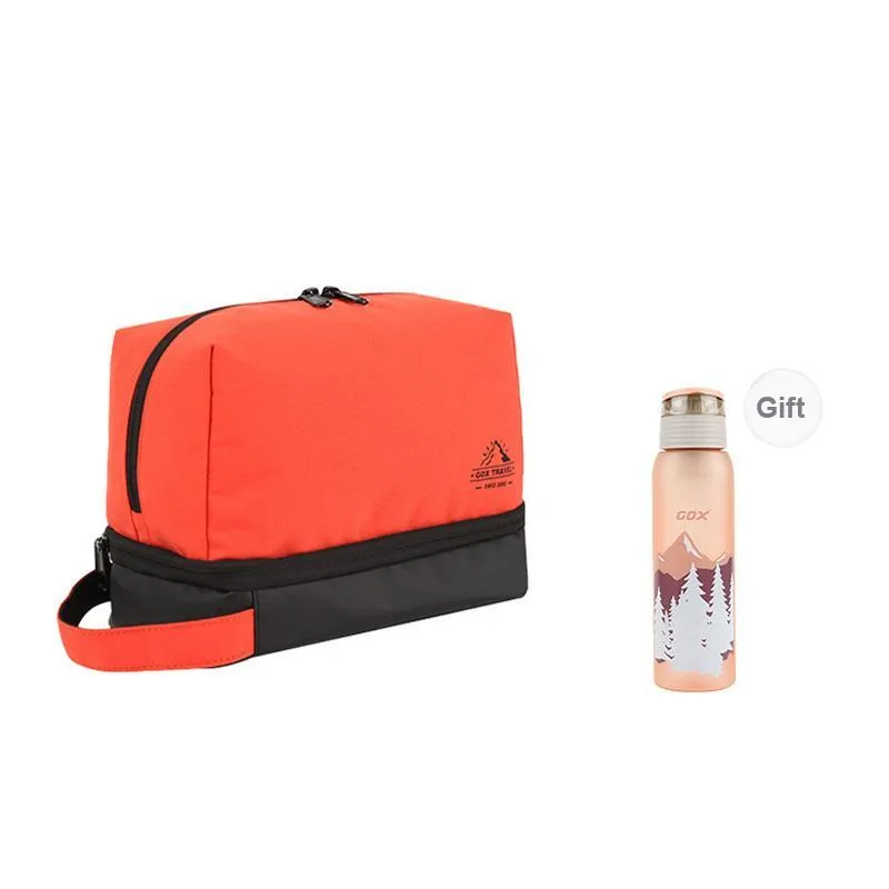 GOX Canvas Sports Single Layer Canvas Bag Toiletry Bag Unisex Ecru Khaki Gray Orange-62