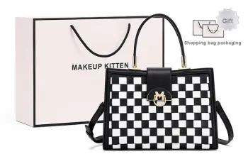 MAKEUP KITTEN Handbags Elegant Chessboard Pattern[Shopping Bag Included]