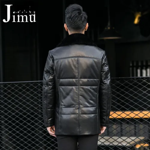 JIMU Leather Jacket Men's Black