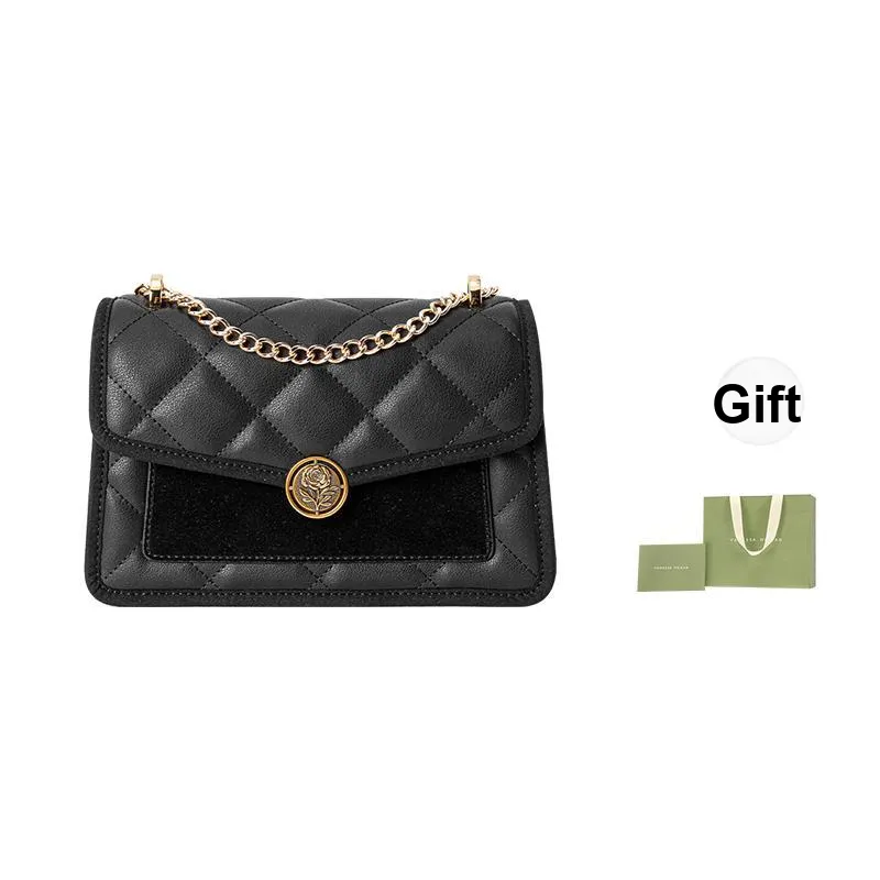 VANESSA HOGAN Cow Leather Small Square Bag Envelope Bag Shoulder Bag Crossbody Bag Medium Size Women's Black/Ecru