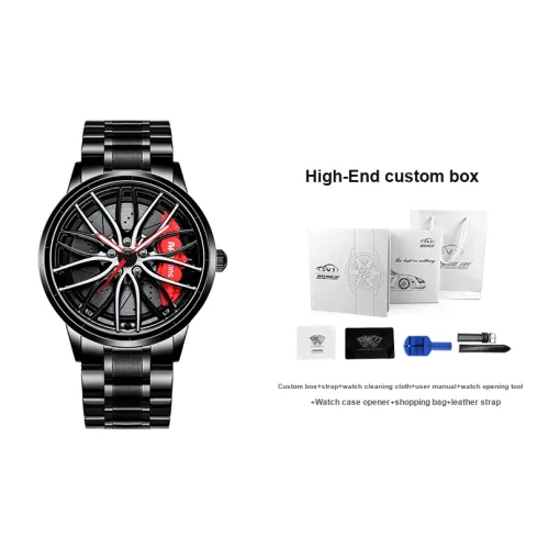 SVJ Кварцевый механизм нержавеющая сталь ремешок часы для мужчин черный циферблат модель A2022G005