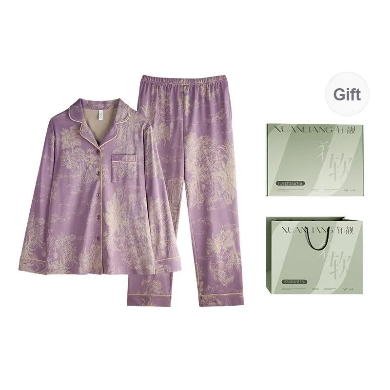Xuan Liang Pajama Set Women's Gift Box Set Noble Purple-0