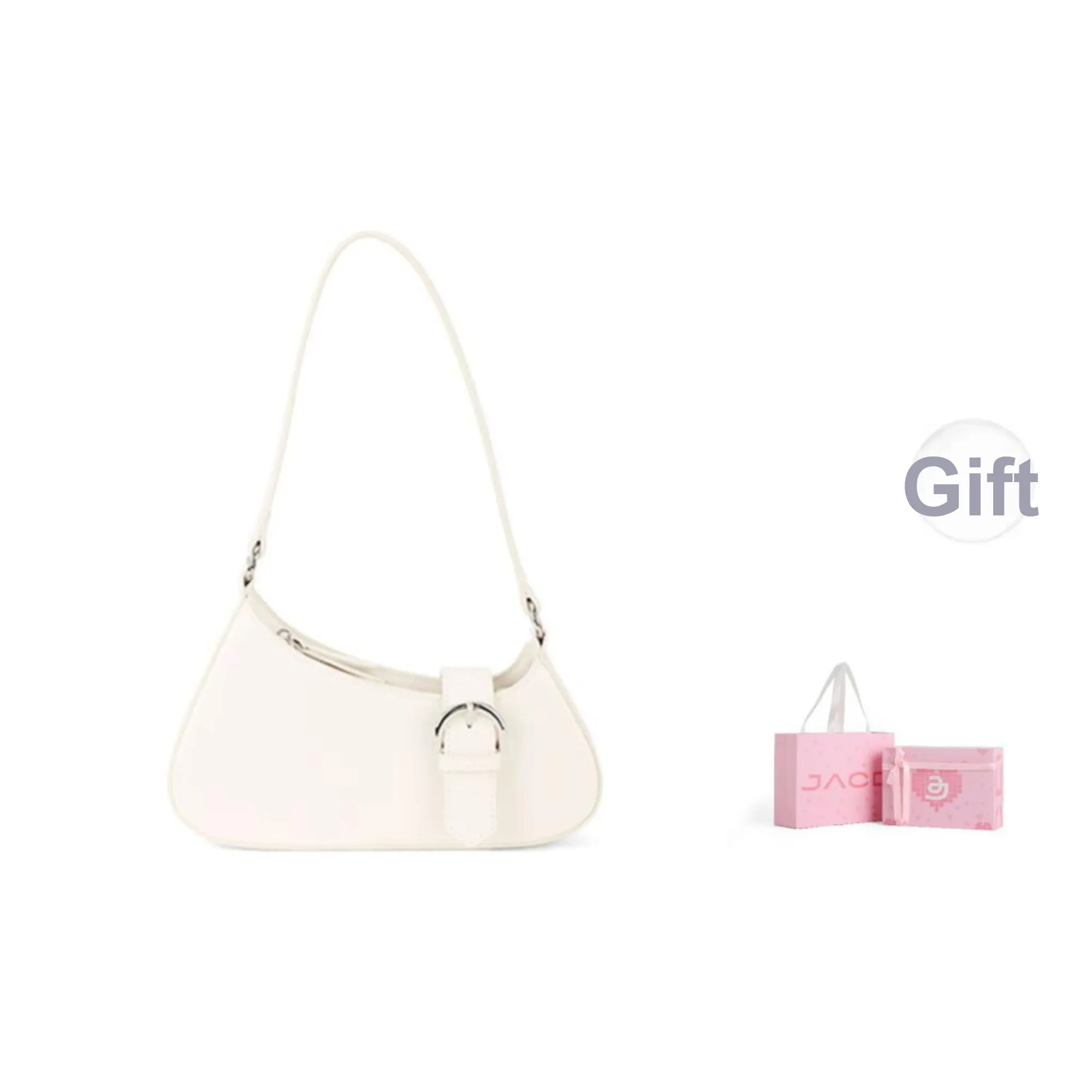 JACD PU French Crescent Shoulder Bag Regular Women's Black/White/Blue
