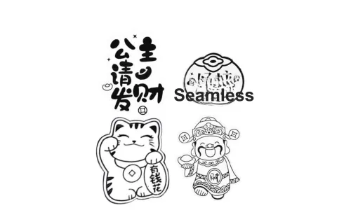 YINGBAIBAO Серебряный Китайский стиль Эстетический Счастливый Наклейка для телефона