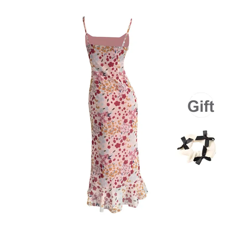 TURN UP Slip Dress Women's Pink Bowknot Hair Tie Comes With-1