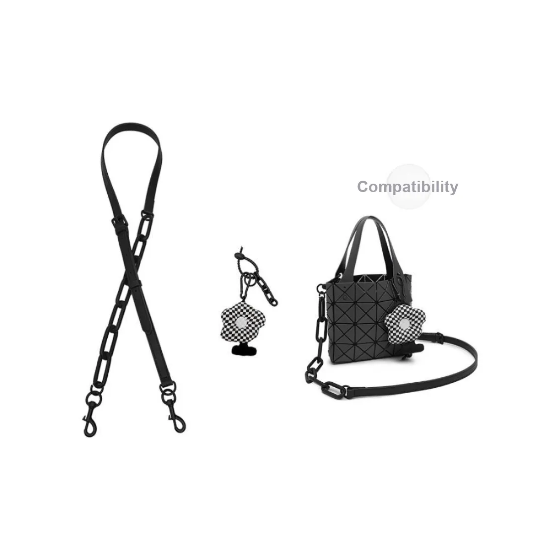 Lan Bao Fan Cow Leather Bag Accessory Unisex Black