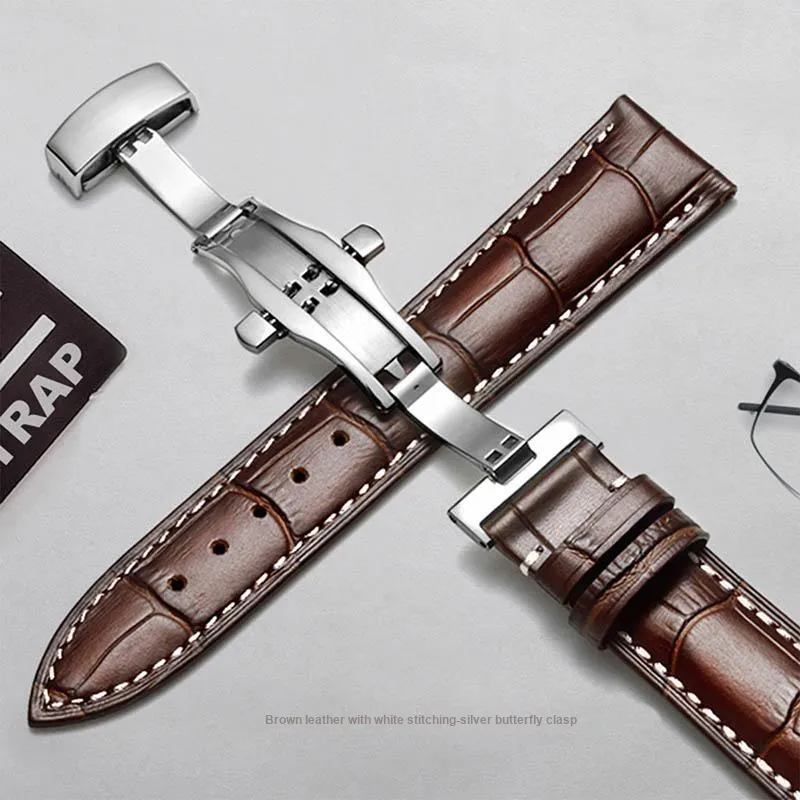 ZHISHENG Armani Omega, Rossini, Tissot, Mido, Casio DW Compatibility Watch Band 12 24mm Genuine Leather Material-3
