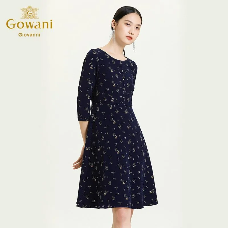 QIAOWANNI Long Sleeved Dress Women's Orchid Rabbit-4