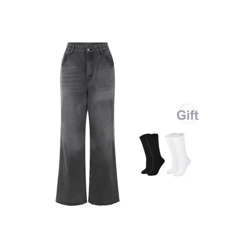 BSEVENI Женские джинсы угольно-серого цвета