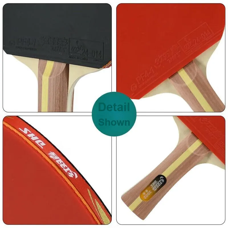 DHS Ping Pong Paddles Unisex Carbon Fiber Black/Red-7