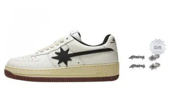 Starwalk Soldier Anti Slip And Wear Resistant Breathable Low Top Skateboard Shoes Unisex White Black Brown