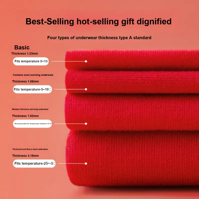 Red bean Men Thermal Sets-3