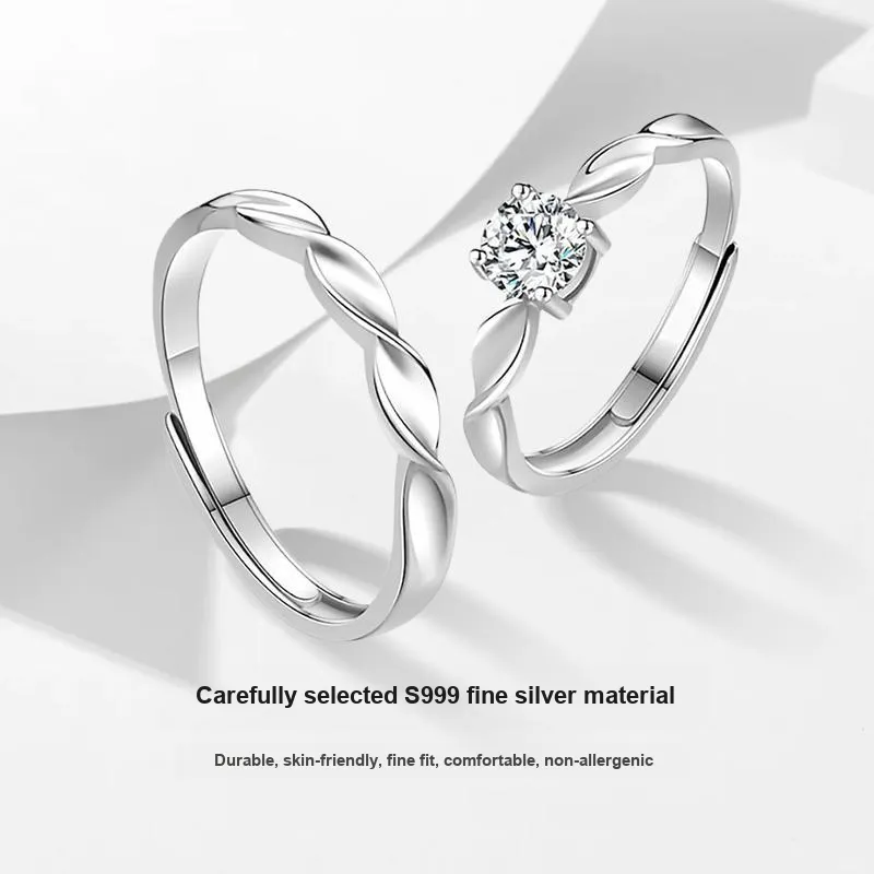 MISS TOOYA S999 Fine Silver Rings Unisex-4