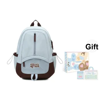 VANWALK Nylon Backpack Women's Pink/Blue/Black