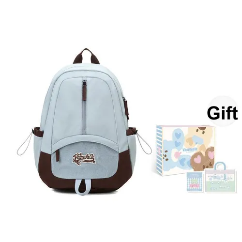 VANWALK Nylon Backpack Women's Pink/Blue/Black