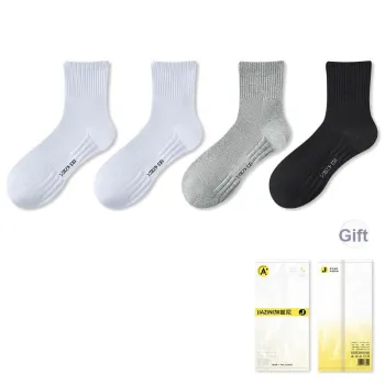 JIAZINI Mid Calf Socks Men's 4 Pack