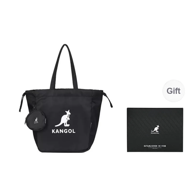 KANGOL Fabric Large Capacity Tote Bag Gym Bag Shoulder Bag Large Size Unisex Black-4
