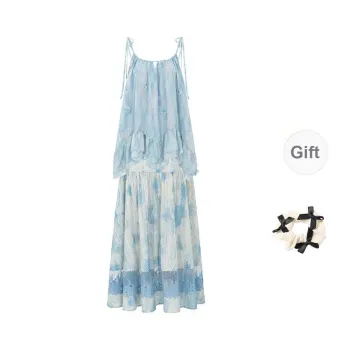 CPAURA Two Piece Skirt Sets Women's Clothing Sets Top+Skirt+Bowknot Hair Tie Includes