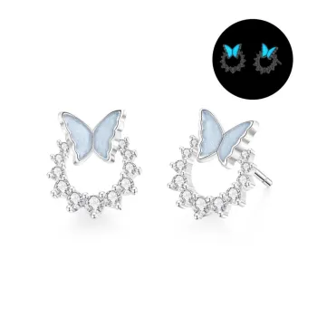 Lao Feng Xiang 925 Sterling Silver Stud Earrings Women's