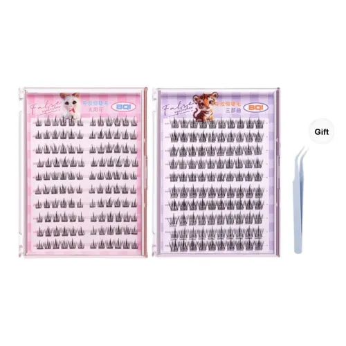 BQI Один Cluster Легкий Большой объем 10 Rows+THREE STEP Клей Бесплатно Накладные ресницы Подсолнух