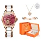 Steel Band Rose Case Red Dial