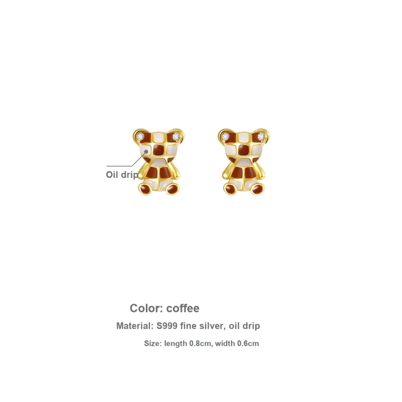 Yiru S999 Fine Silver Hoop Earrings, Stud Earrings, And Jewelry Accessories Women's-3
