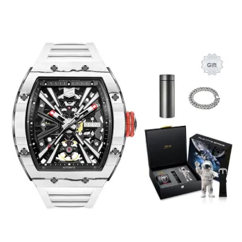 GEYA China Aerospace Co branded Carbon Fiber Upgraded Mechanical Movement Watch Men's Watches Cut Out Dial