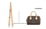 Speedy20 1.5cm Width Vegetable Tanned Leather Three-Section Adjustable Shoulder Strap 91-110cm[Includes Metal Protective Loop]
