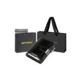 Black-Trifold Style (Oil Wax Top Grain Leather)-Anti-Skimming