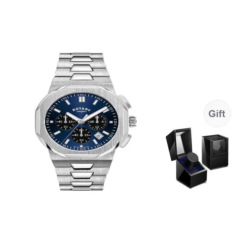 ROTARY Wrist Watch Mechanical Movement Blue Dial Men's Watches-0