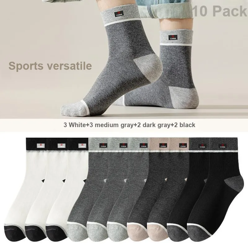 Lan Miao Mid Calf Socks Men's 10 Pack-9