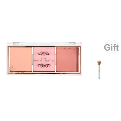 HISYI Сладкий розовый Туманный Телесный Трехцветный Румяна Осветляющий Тон кожи Естественный Матовый Цвет лица
