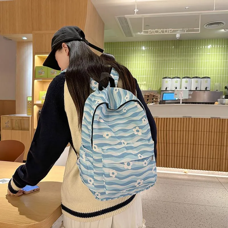BUBM Nylon Backpack Unisex Black/Blue/Pink/Orange/Khaki-2