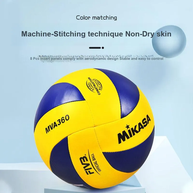 MIKASA PU Size 5 Volleyball Unisex Blue Yellow-7