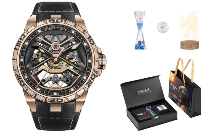 BEXEI The Wandering Earth Collaboration Mechanical Movement Watch Men's Watches Cut-Out Dial-12
