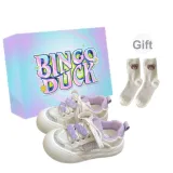 Gray Purple+Exclusive Shoe Box+Gift Socks