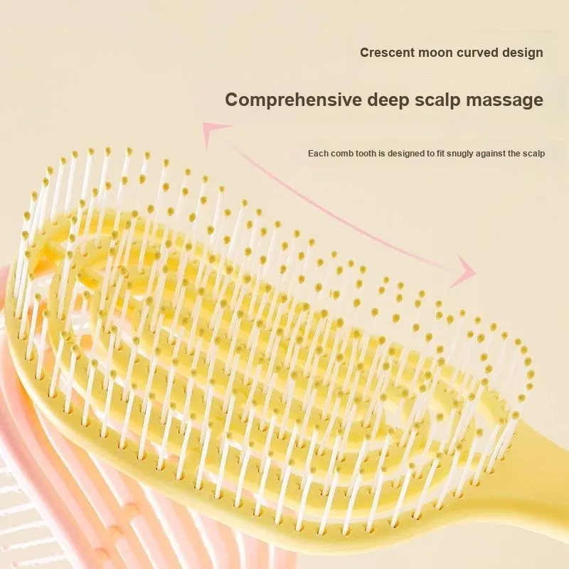 ZHENZI Macaron Color Rib Comb Air Cushion Volumizing Comb Massage Comb High Hairline Dry And Wet Dual Use-12