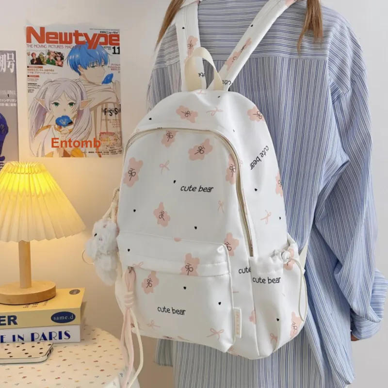 Meow In The Grass Nylon Backpack Regular Women's Multicolor-5