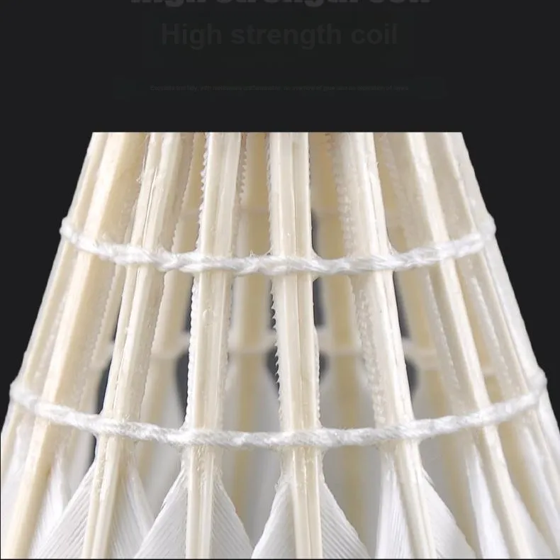 RSL 7GAME Goose Feather Shuttlecock 12 Pack Goose Feather Single Side Goose Feather Training Shuttlecocks-1